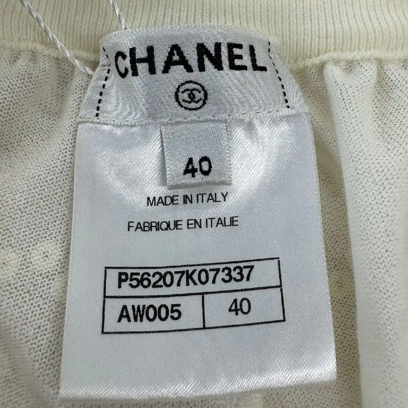 Chanel Chanel White Cotton Midi Skirt 0089 Size 36" / US 14 / IT 50 - 4 Thumbnail