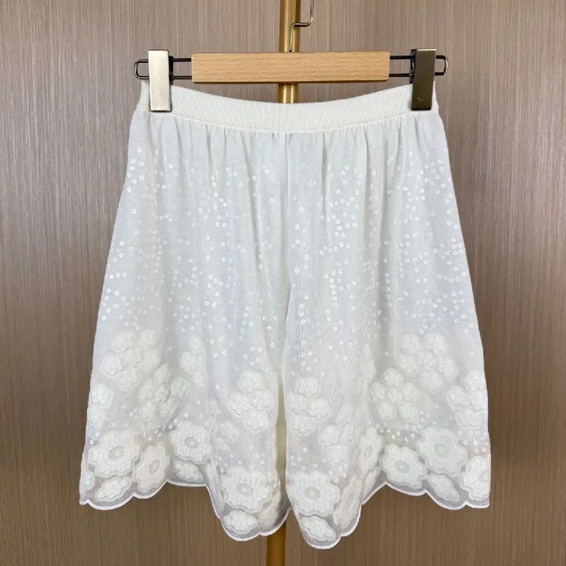 Chanel Chanel White Cotton Midi Skirt 0089 Size 36" / US 14 / IT 50 - 2 Thumbnail
