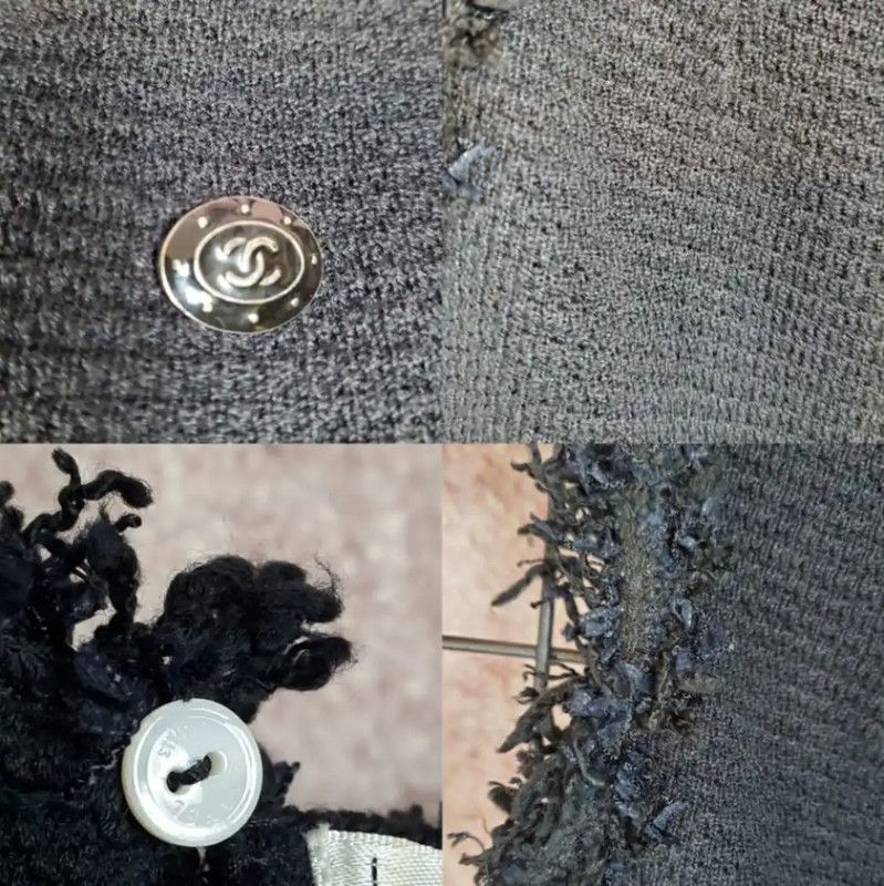 Chanel Chanel Black Cotton Logo Top with Fringes 0089 Size XS / US 0-2 / IT 36-38 - 4 Thumbnail