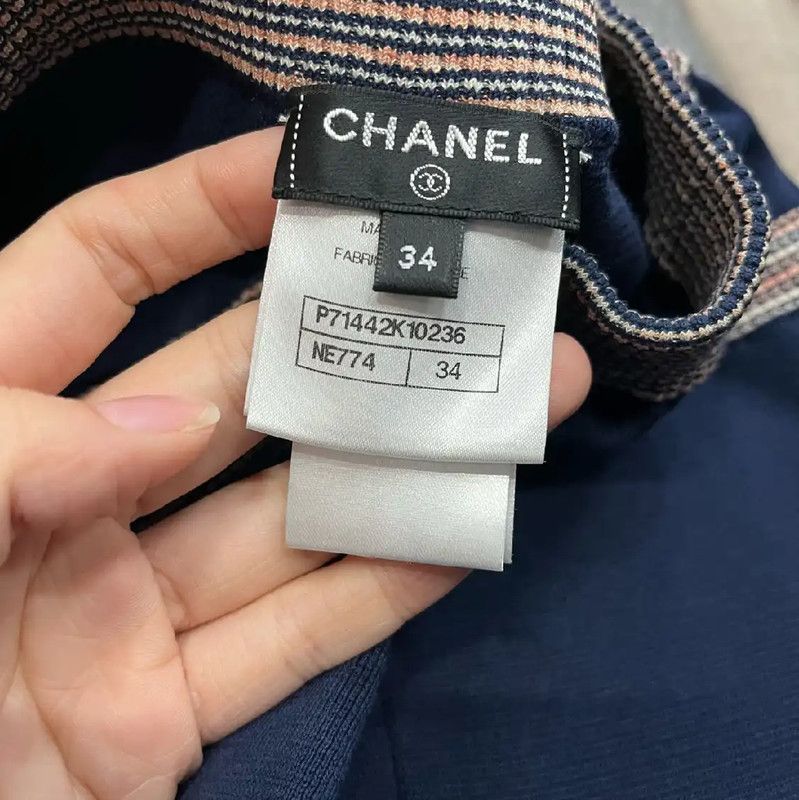 Chanel Chanel Navy Blue Women's Casual Pants 0089 Size 23" - 5 Thumbnail