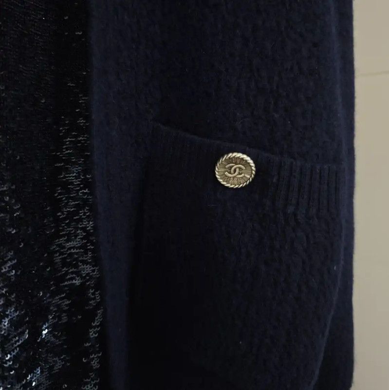 Chanel Chanel Winter Deep Blue Cashmere Sweater 0089 Size S / US 4 / IT 40 - 4 Thumbnail