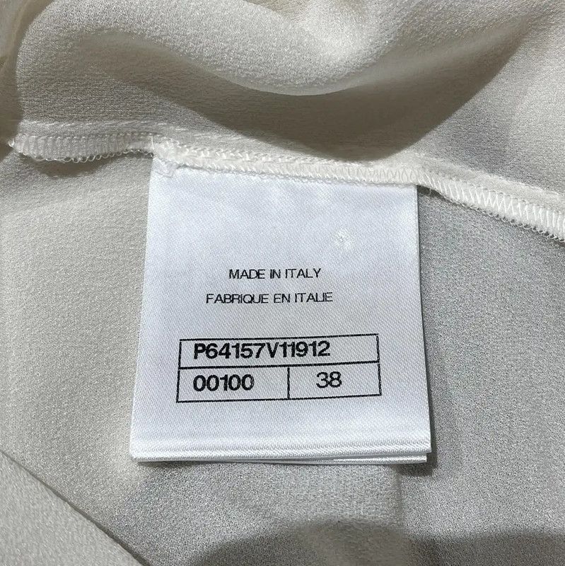 Chanel Chanel Summer Ivory Silk Ruffled Short Sleeve Top 0089 Size S / US 4 / IT 40 - 6 Thumbnail
