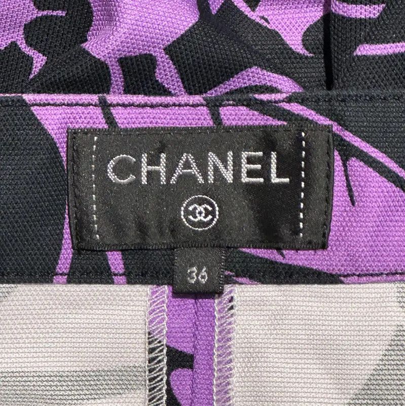 Chanel Purple Floral Print Summer Shorts 0089