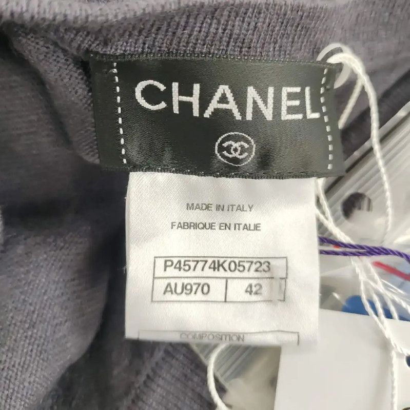Chanel Chanel Navy Cashmere Pullover Sweater 0089 Size XL / US 12-14 / IT 48-50 - 3 Thumbnail