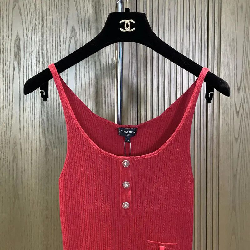 Chanel Chanel Red Cotton Blend Women's Pullover 0089 Size S / US 4 / IT 40 - 3 Thumbnail