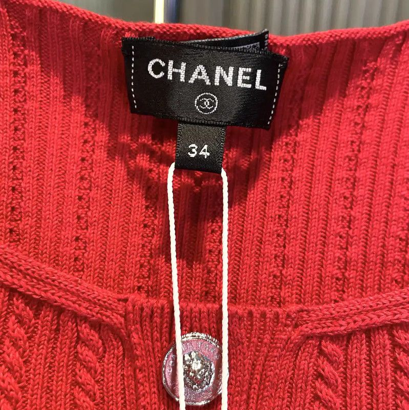 Chanel Chanel Red Cotton Blend Women's Pullover 0089 Size S / US 4 / IT 40 - 8 Thumbnail