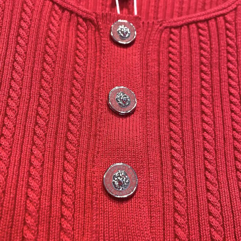 Chanel Chanel Red Cotton Blend Women's Pullover 0089 Size S / US 4 / IT 40 - 6 Thumbnail