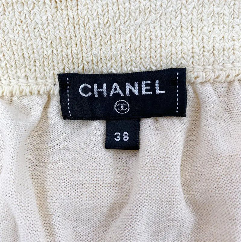 Chanel Chanel Gold Cotton Midi Skirt for Women 0089 Size 23" - 5 Thumbnail