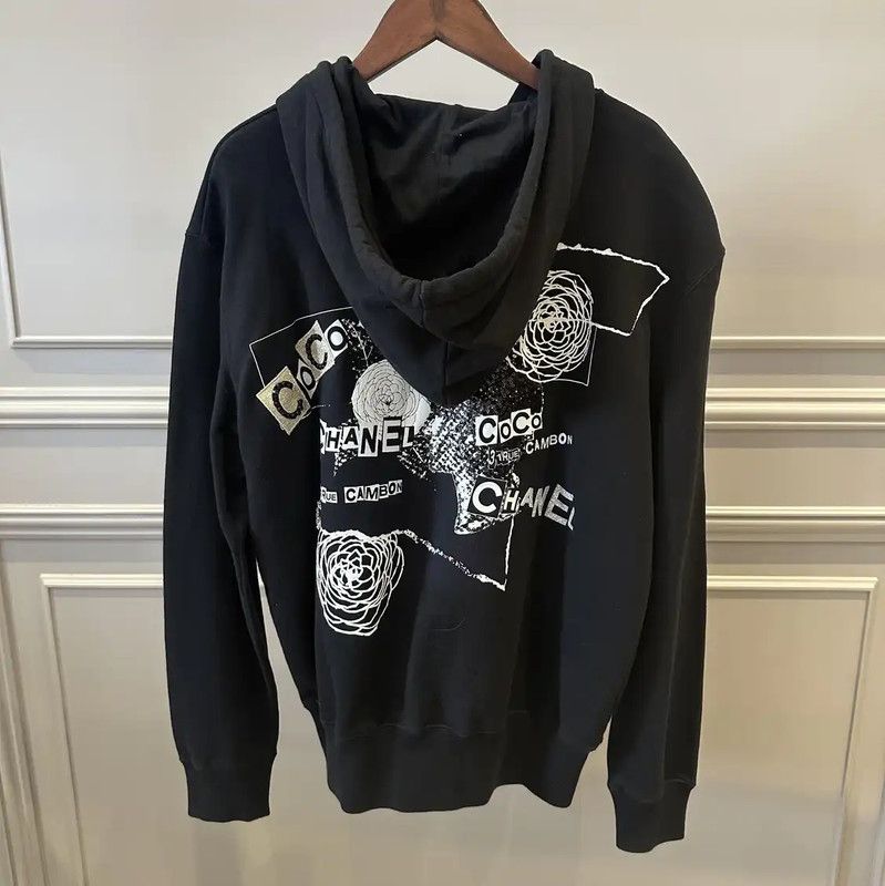 Chanel Chanel Black Cotton Long Sleeve Hoodie 0089 Size M / US 6-8 / IT 42-44 - 2 Thumbnail