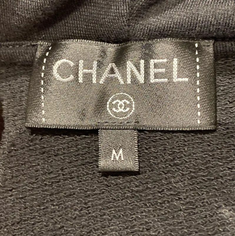 Chanel Chanel Black Cotton Long Sleeve Hoodie 0089 Size M / US 6-8 / IT 42-44 - 3 Thumbnail
