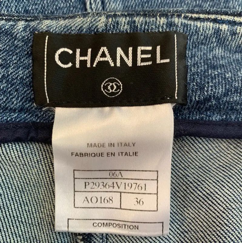 Chanel Chanel Women's Blue Denim Pants Size S 0089 Size 23" - 4 Thumbnail
