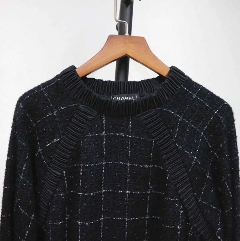 Chanel Chanel Black Wool Blend Women's Sweater 0089 Size S / US 4 / IT 40 - 2 Thumbnail