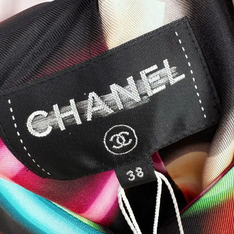 Chanel Chanel Multicolor Silk Women's Dress 0089 Size S / US 4 / IT 40 - 3 Thumbnail
