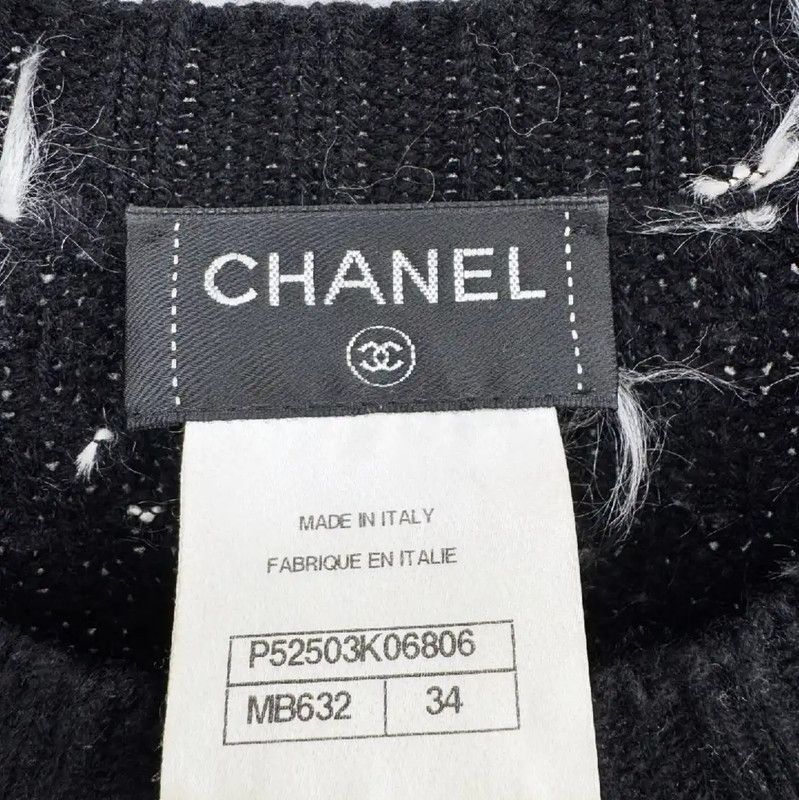 Chanel Chanel Black Knit Sweater for Women's Spring 0089 Size S / US 4 / IT 40 - 2 Thumbnail