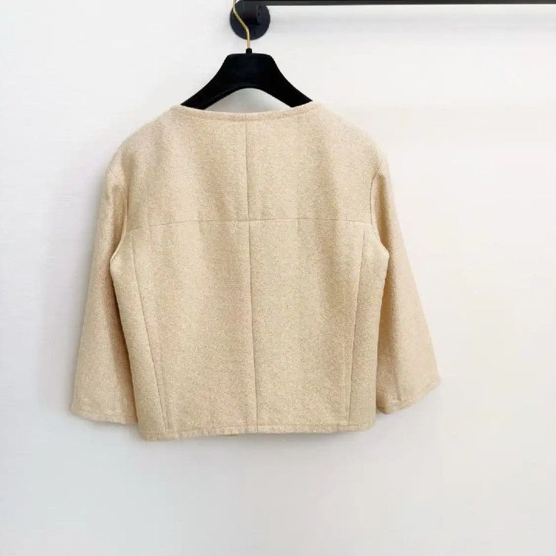 Chanel Chanel Beige Short Coat for Women 0089 Size S / US 4 / IT 40 - 2 Thumbnail