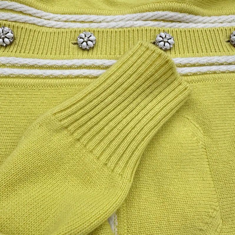 Chanel Chanel Yellow Cashmere Knit Sweater for Women 0089 Size M / US 6-8 / IT 42-44 - 6 Thumbnail