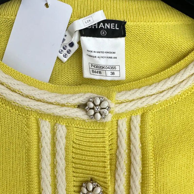 Chanel Chanel Yellow Cashmere Knit Sweater for Women 0089 Size M / US 6-8 / IT 42-44 - 4 Thumbnail