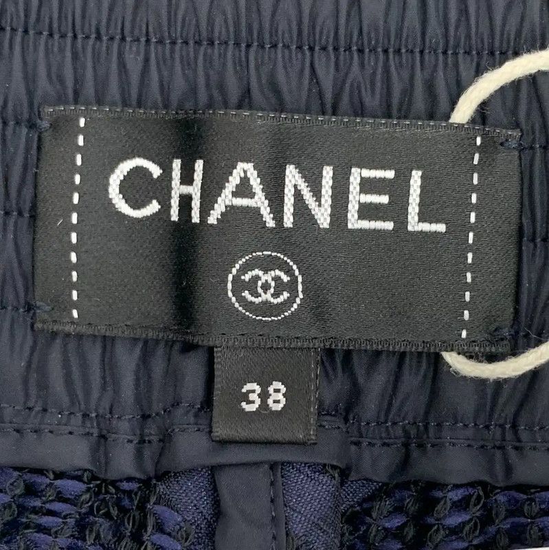 Chanel Chanel Women's Navy Polyester Track Pants 0089 Size 23" - 6 Thumbnail