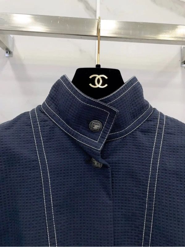 Chanel Chanel Blue Cotton Women’s Jacket 0089 Size S / US 4 / IT 40 - 3 Thumbnail