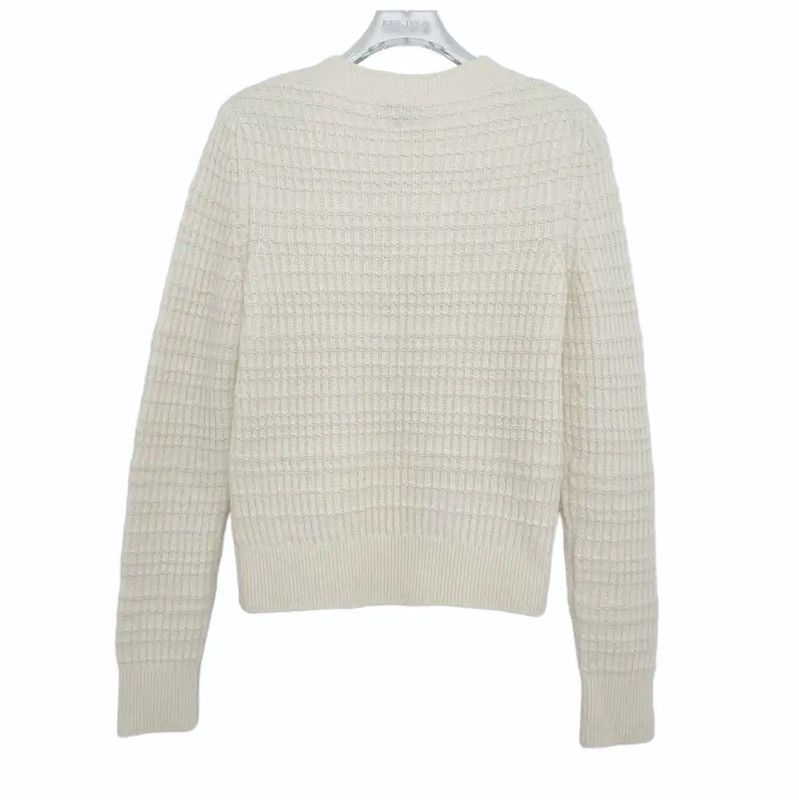 Chanel Chanel Cream Wool Sweater with Floral Embellishments 0089 Size S / US 4 / IT 40 - 2 Thumbnail