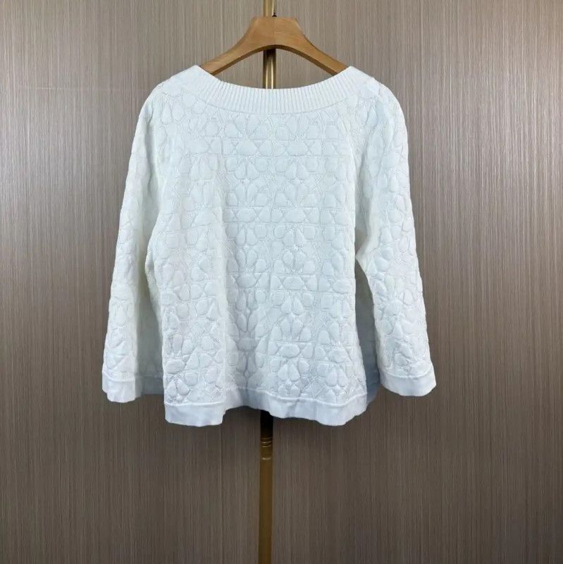 Chanel Chanel White Cotton Pullover with V-Neck Design 0089 Size M / US 6-8 / IT 42-44 - 2 Thumbnail