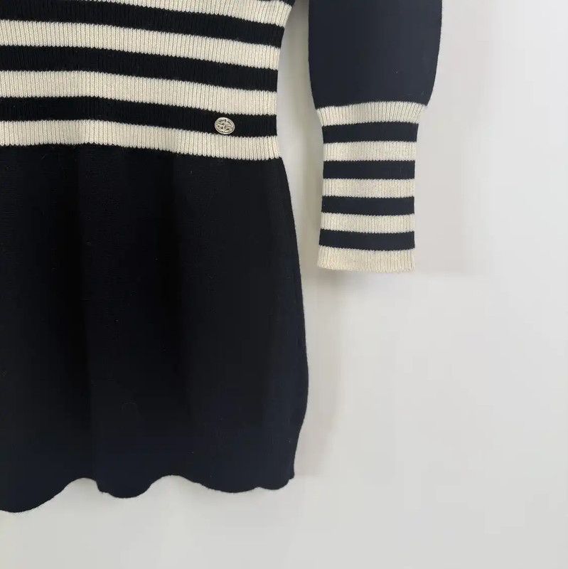 knee length dresses for ladies 90s Chanel Navy Wool Dress main image 0