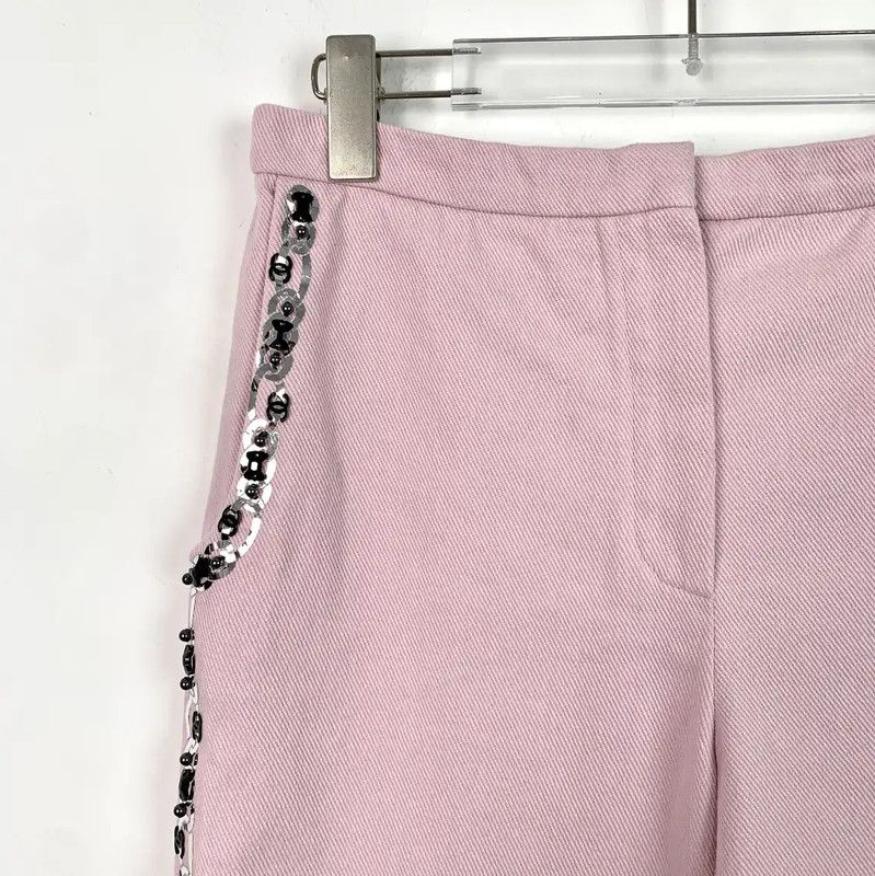 Chanel Chanel Pink Cotton Women's Shorts 0089 Size 23" - 3 Thumbnail