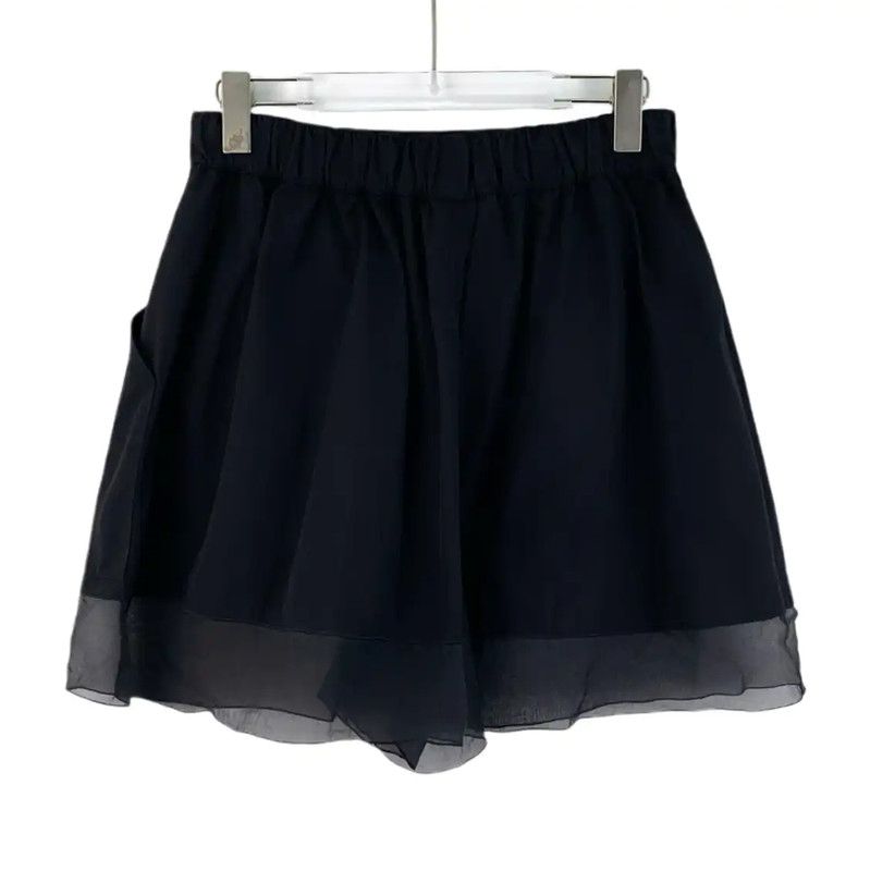 Chanel Chanel Black Cotton Women's Shorts 0089 Size 23" - 2 Thumbnail