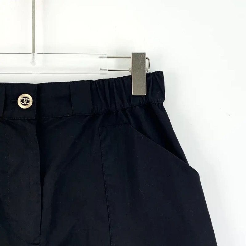 Chanel Chanel Black Cotton Women's Shorts 0089 Size 23" - 3 Thumbnail