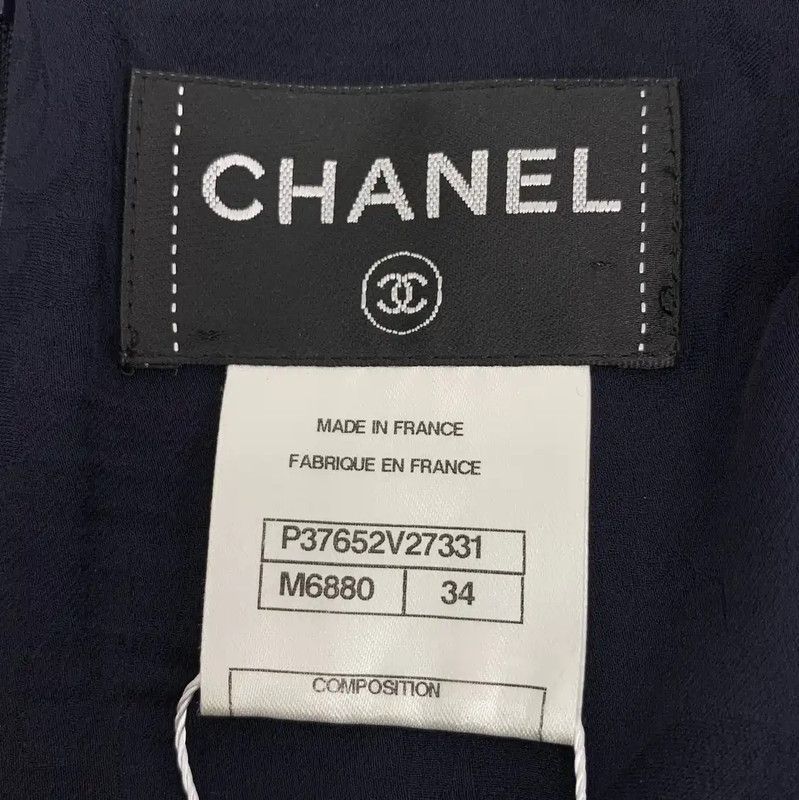 Chanel Chanel Deep Blue Cotton Mini Dress 0089 Size XXS / US 00 / IT 34 - 6 Thumbnail