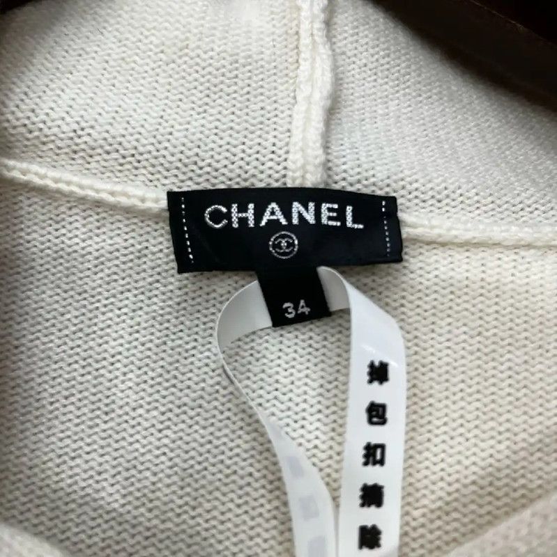 Chanel Chanel White Cashmere Hoodie for Women 0089 Size XS / US 0-2 / IT 36-38 - 3 Thumbnail