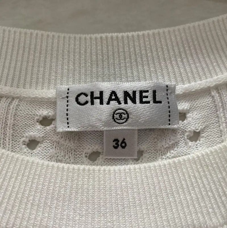 Chanel Chanel White Long Sleeve Knit Dress 0089 Size S / US 4 / IT 40 - 5 Thumbnail