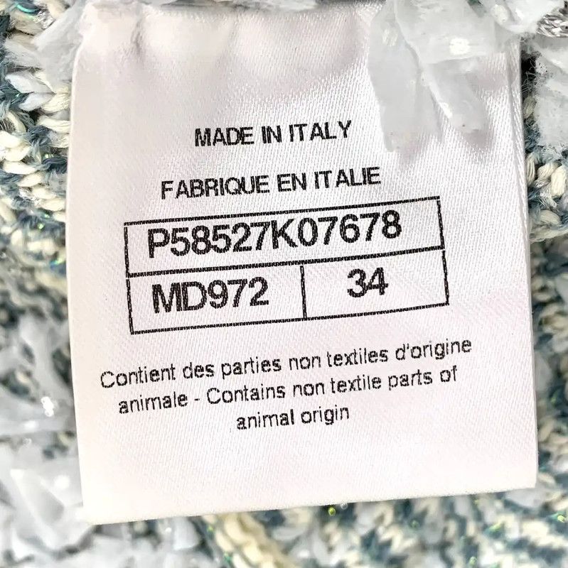 Chanel Chanel Light Blue Wool Blend Skirt 0089 Size 23" - 6 Thumbnail