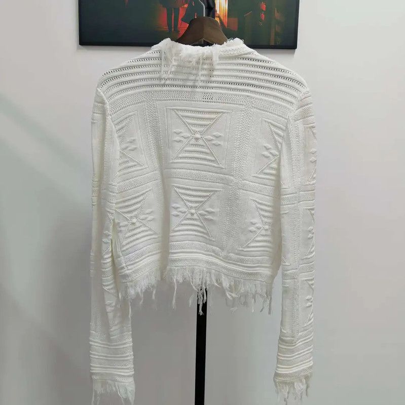 Chanel Chanel White Long Sleeve Cardigan for Women 0089 Size L / US 10 / IT 46 - 2 Thumbnail