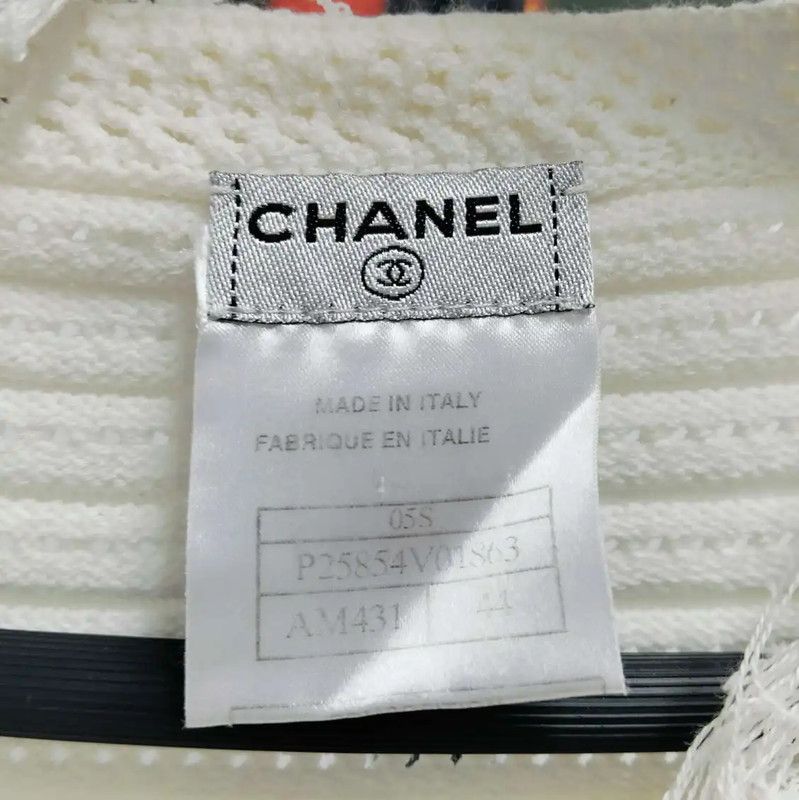 Chanel Chanel White Long Sleeve Cardigan for Women 0089 Size L / US 10 / IT 46 - 3 Thumbnail