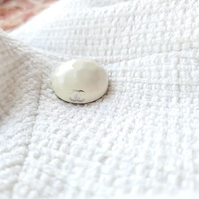 Chanel Chanel White Cotton Summer Jacket for Women 0089 Size XS / US 0-2 / IT 36-38 - 7 Thumbnail