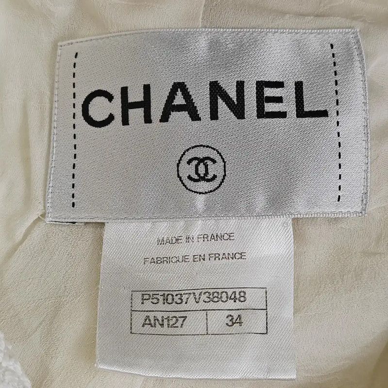 Chanel Chanel White Cotton Summer Jacket for Women 0089 Size XS / US 0-2 / IT 36-38 - 8 Thumbnail