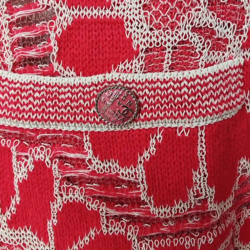 Chanel Chanel Red Floral Embroidered Dress, Size S 0089 Size S / US 4 / IT 40 - 5 Thumbnail