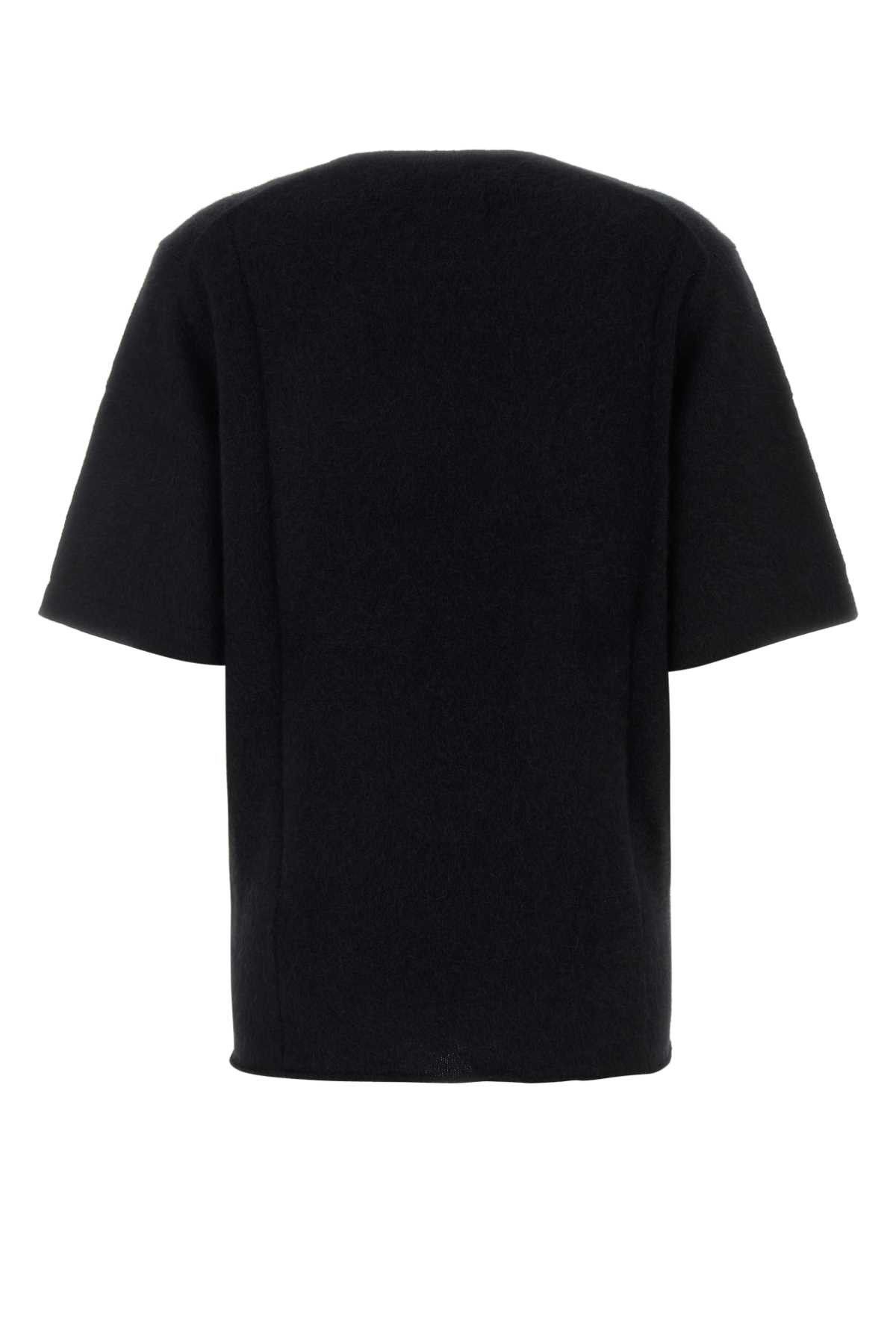 Loulou de Saison Black Wool Blend Raven Sweater Size L / US 10 / IT 46 - 2 Thumbnail