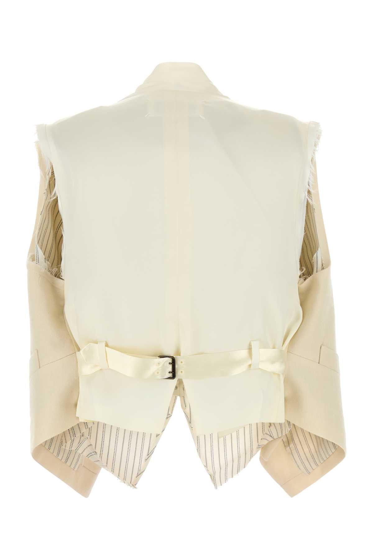 Maison Margiela Cream Wool Vest Size M / US 6-8 / IT 42-44 - 2 Thumbnail