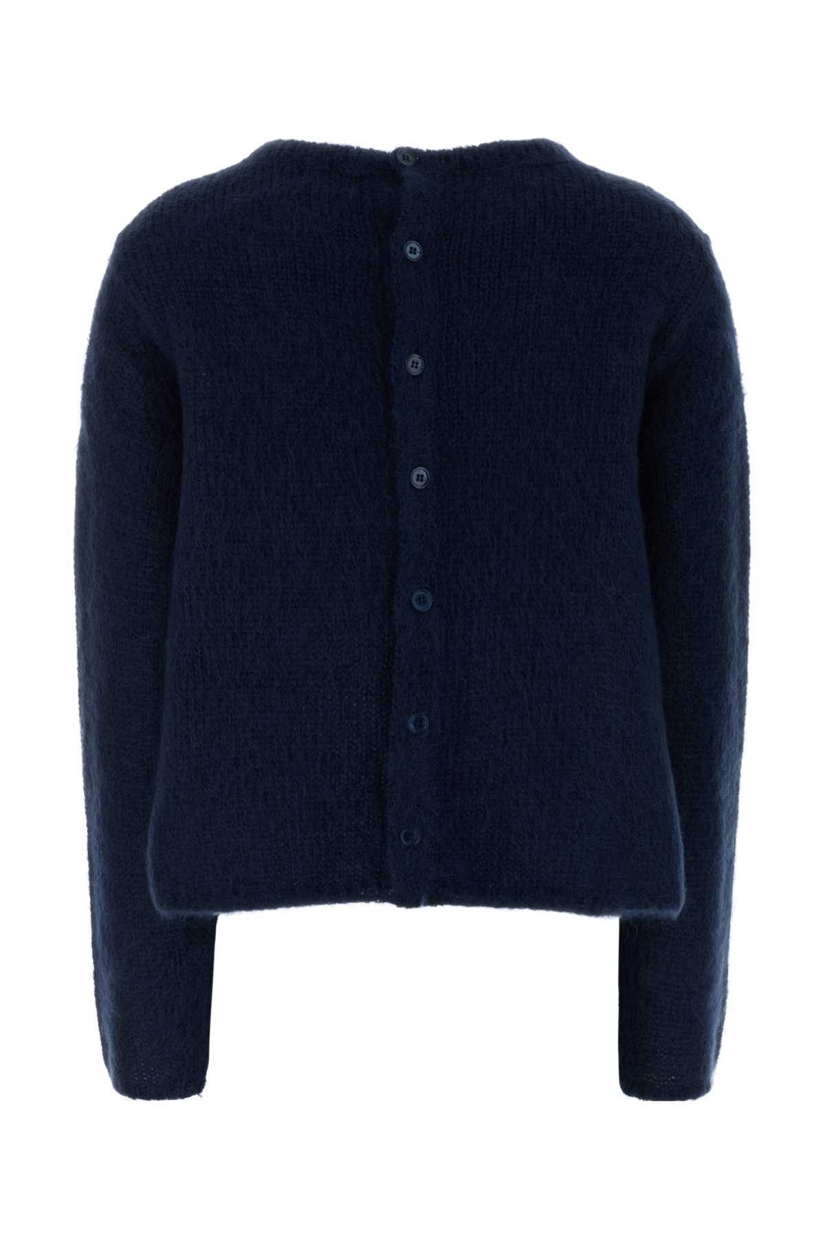 Loewe Navy Blue Stretch Mohair Blend Cardigan Size M / US 6-8 / IT 42-44 - 2 Thumbnail