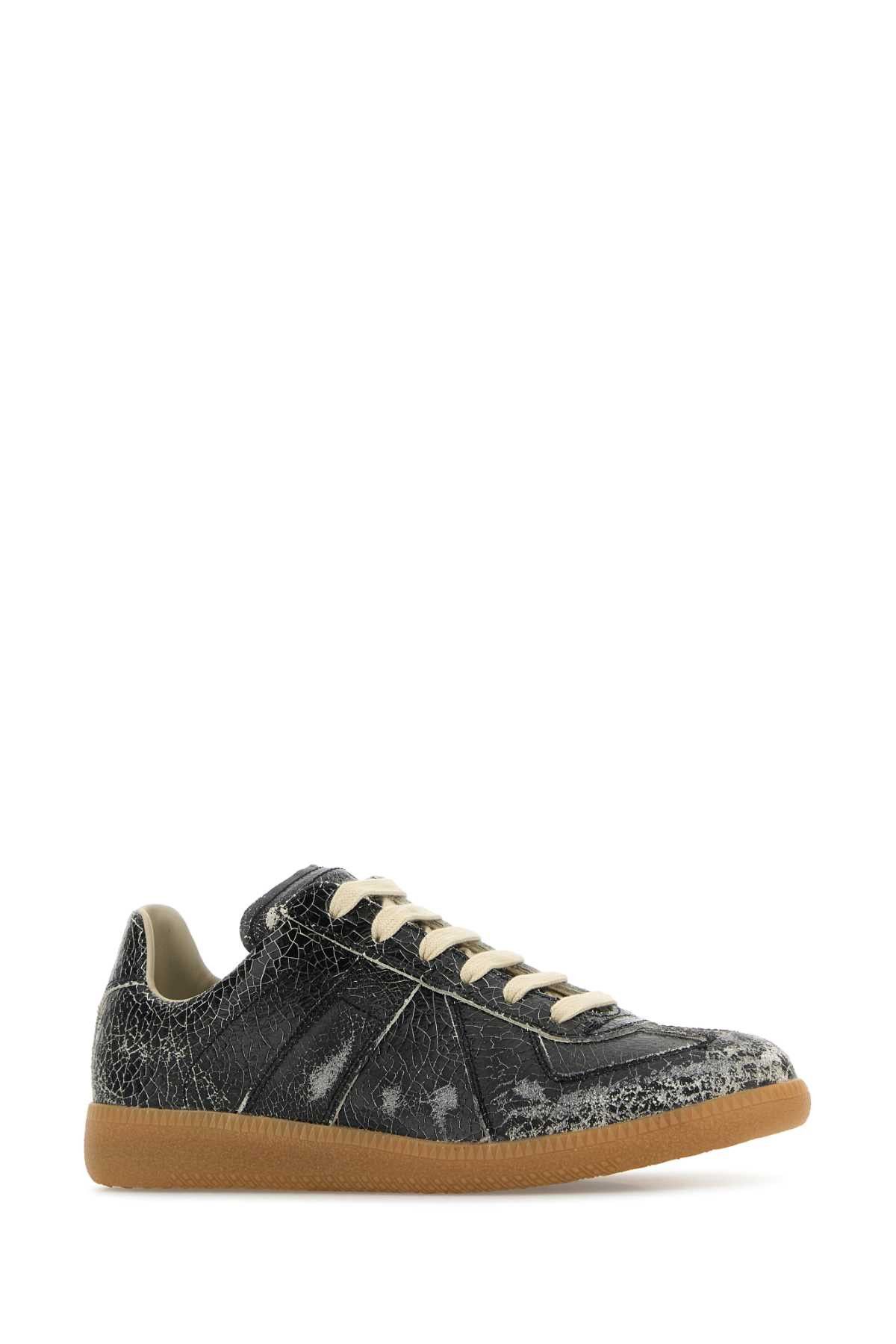 Maison Margiela Black Leather Sneakers Size US 6 / IT 36 - 2 Thumbnail