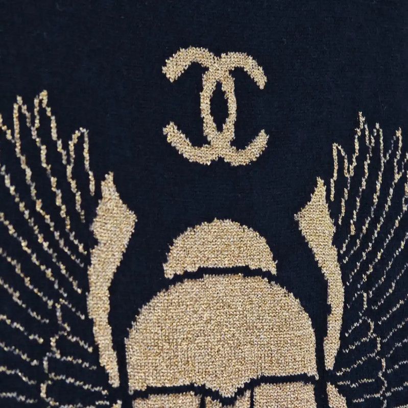Chanel Chanel Navy Blue Cashmere Cardigan with Logo 0089 Size M / US 6-8 / IT 42-44 - 4 Thumbnail
