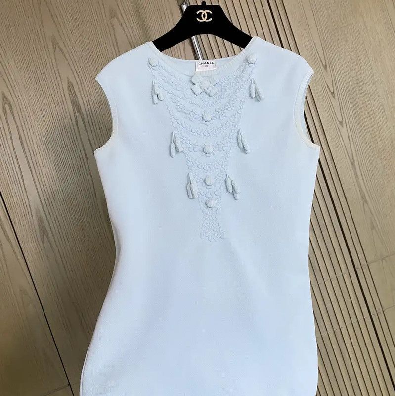 Chanel Chanel Light Blue Sleeveless Cotton Top 0089 Size M / US 6-8 / IT 42-44 - 6 Thumbnail