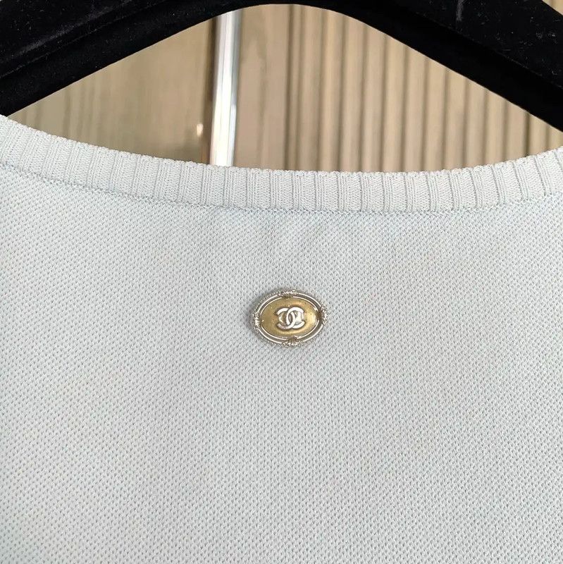 Chanel Chanel Light Blue Sleeveless Cotton Top 0089 Size M / US 6-8 / IT 42-44 - 7 Thumbnail