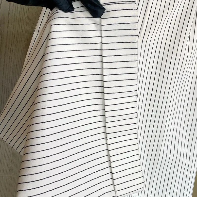 Chanel Chanel White Cotton Striped Casual Trousers 0089 Size 23" - 7 Thumbnail