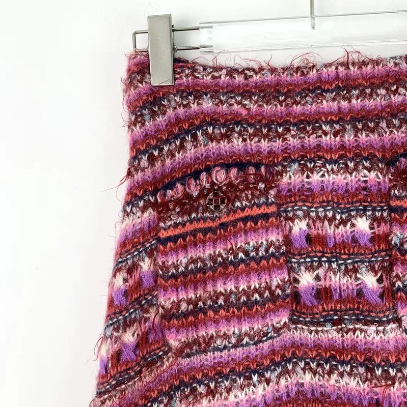Chanel Chanel Pink Alpaca Wool Skirt 0089 Size 22" - 3 Thumbnail