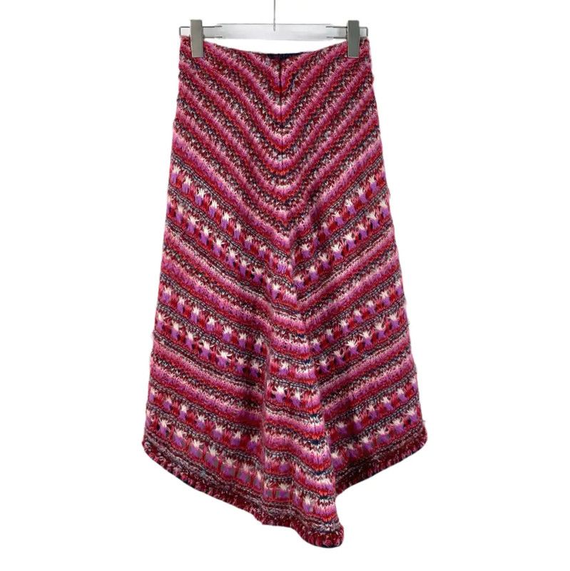 Chanel Chanel Pink Alpaca Wool Skirt 0089 Size 22" - 2 Thumbnail