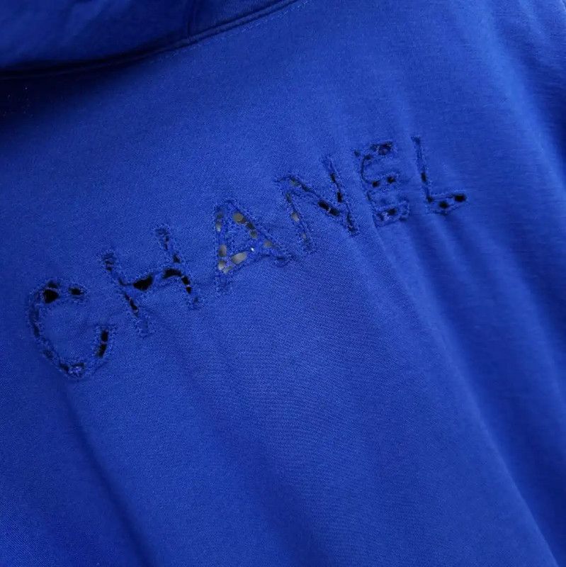 Chanel Chanel Blue Cotton Ladies Cardigan, Size L 0089 Size L / US 10 / IT 46 - 4 Thumbnail