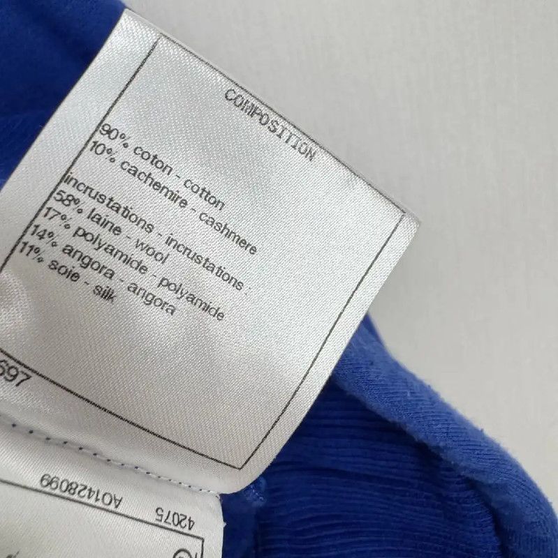 Chanel Chanel Blue Cotton Ladies Cardigan, Size L 0089 Size L / US 10 / IT 46 - 9 Thumbnail